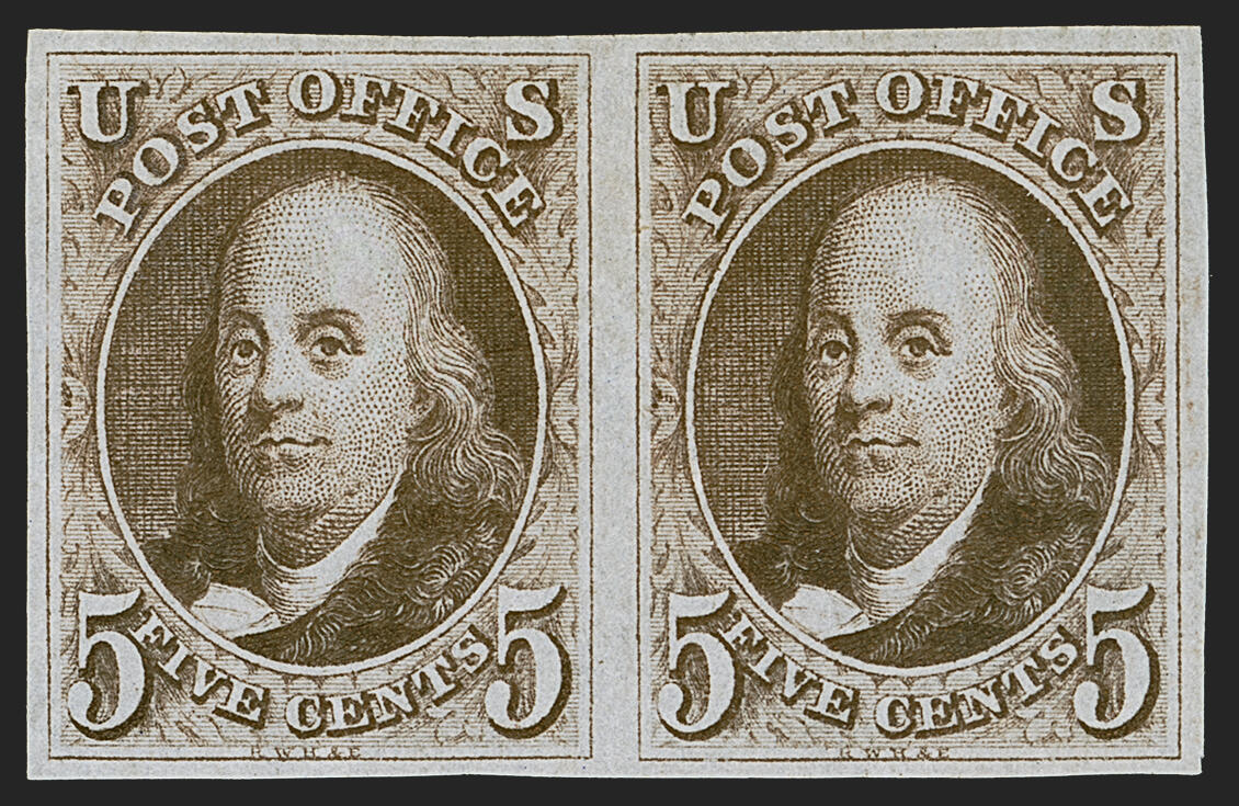 Benjamin Franklin, 5c, dark brown stamp, USA