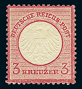 Imperial eagle, 3 kr, carmine stamp, Old Germany stamp, Deutsche Reich stamp, good condition