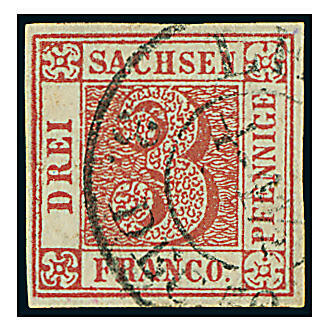 Numeral Value 3pf, brownish red, Germany old stamp, good condition