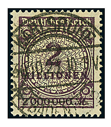 2 Mill. Blackish brown violet stamp, Germany