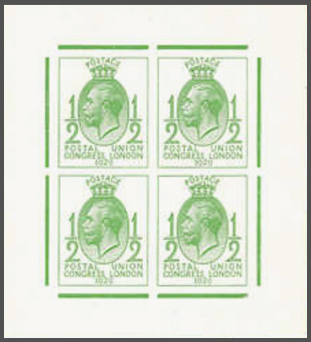 1929, 1/2p King George V and 9th Postal Union Congress stamps