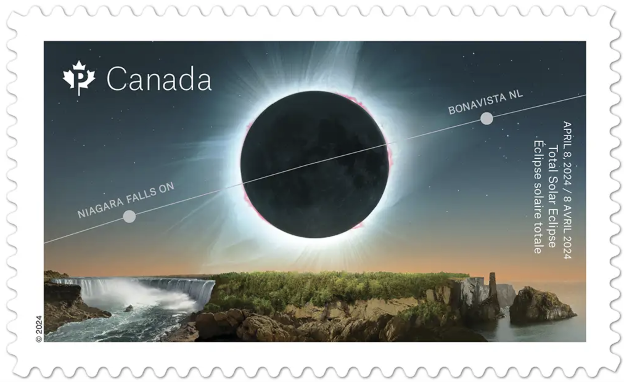 Total Solar Eclipse stamp Canada new stamps 2024