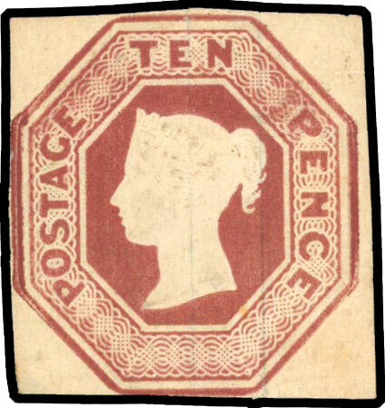 1847-54, Queen Victoria, ten pence, brown stamp