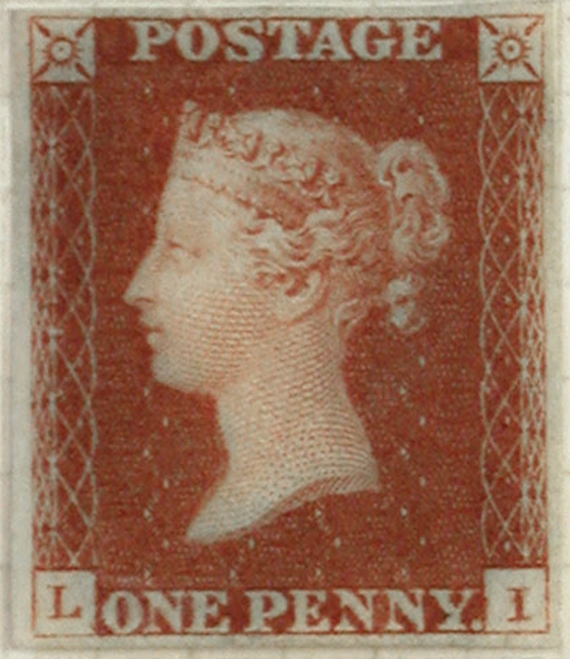 Great Britain, Queen Victoria, Penny red stamp, Scott #3, 1855