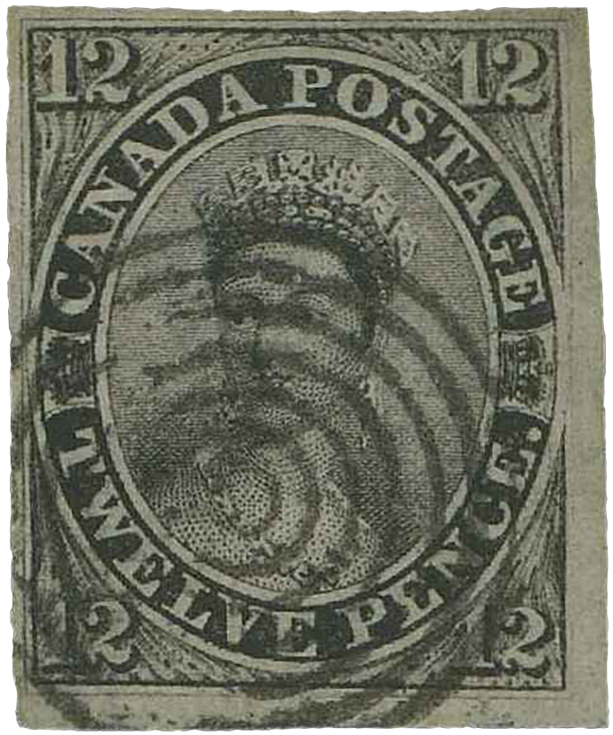 12p Black on Handmade Laid Paper, 1851
