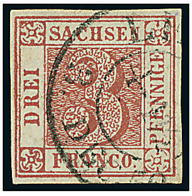 Numeral value, 3 pf, brownish-red stamp Germany stamp