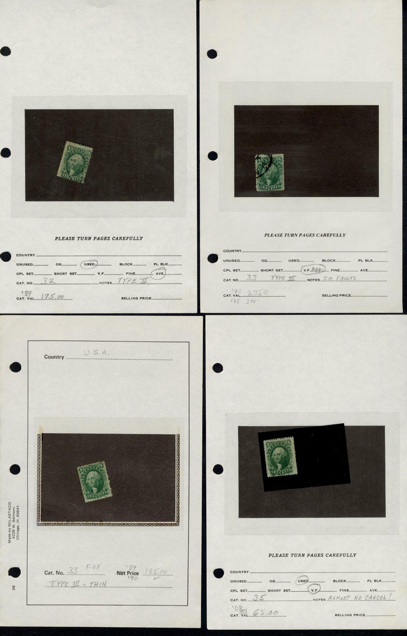 Washington 10c green stamps