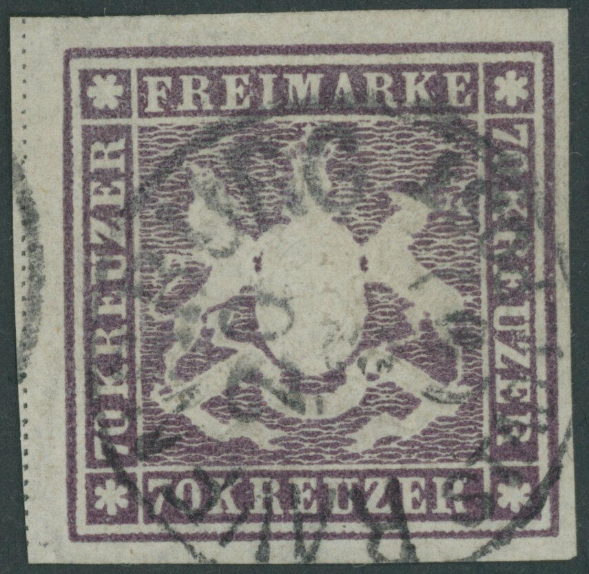 1873, Coat of Arms 70Kr, brown lilac stamp, Germany stamps 