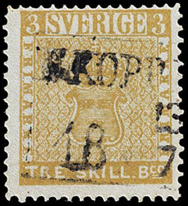 Value error (Substituted subject) stamps: Treskilling Yellow, 1855, Sweden