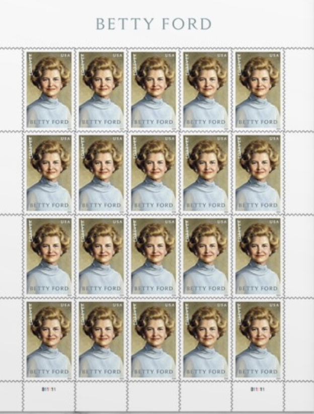 Betty Ford stamp, 2024, USA, USPS new stamps