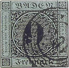 Value error (Substituted subject) stamps: Baden 9 Kreuzer, 1851, Germany