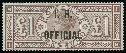  brown-lilac stamp from the Inland Revenue Officials, 1884–88