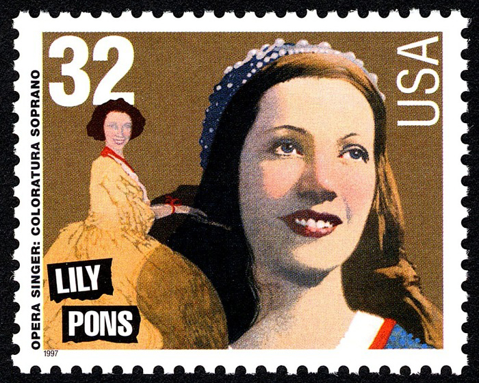 Lily Pons 32с stamp (1997) USA Famous Women on stamps