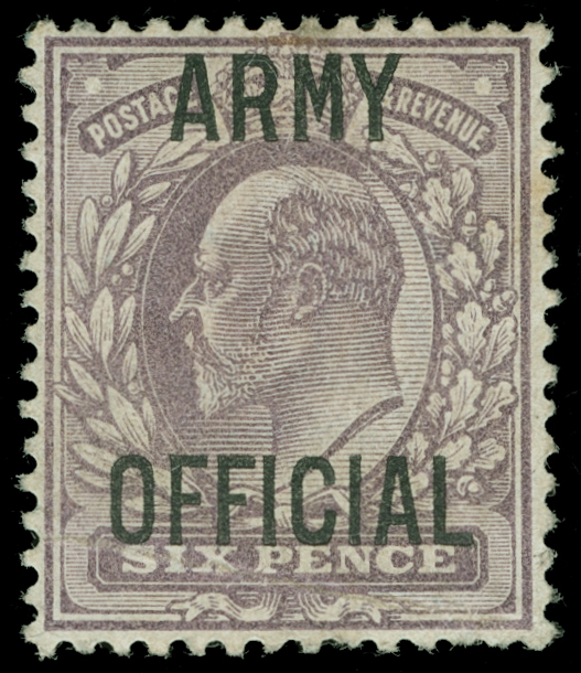 King Edward VII, 1903, 6d, pale dull purple, overprinted ARMY OFFICIAL, Great Britain stamps