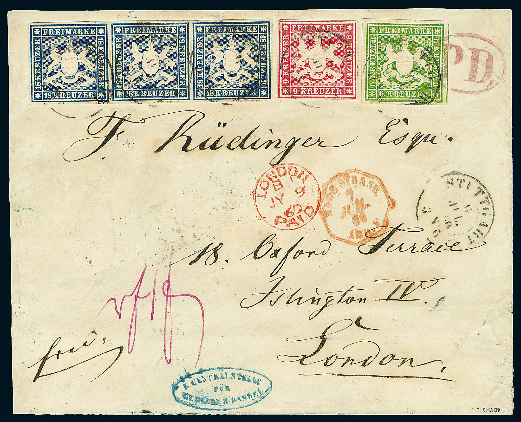 German state Württemberg: Coat of Arms stamps