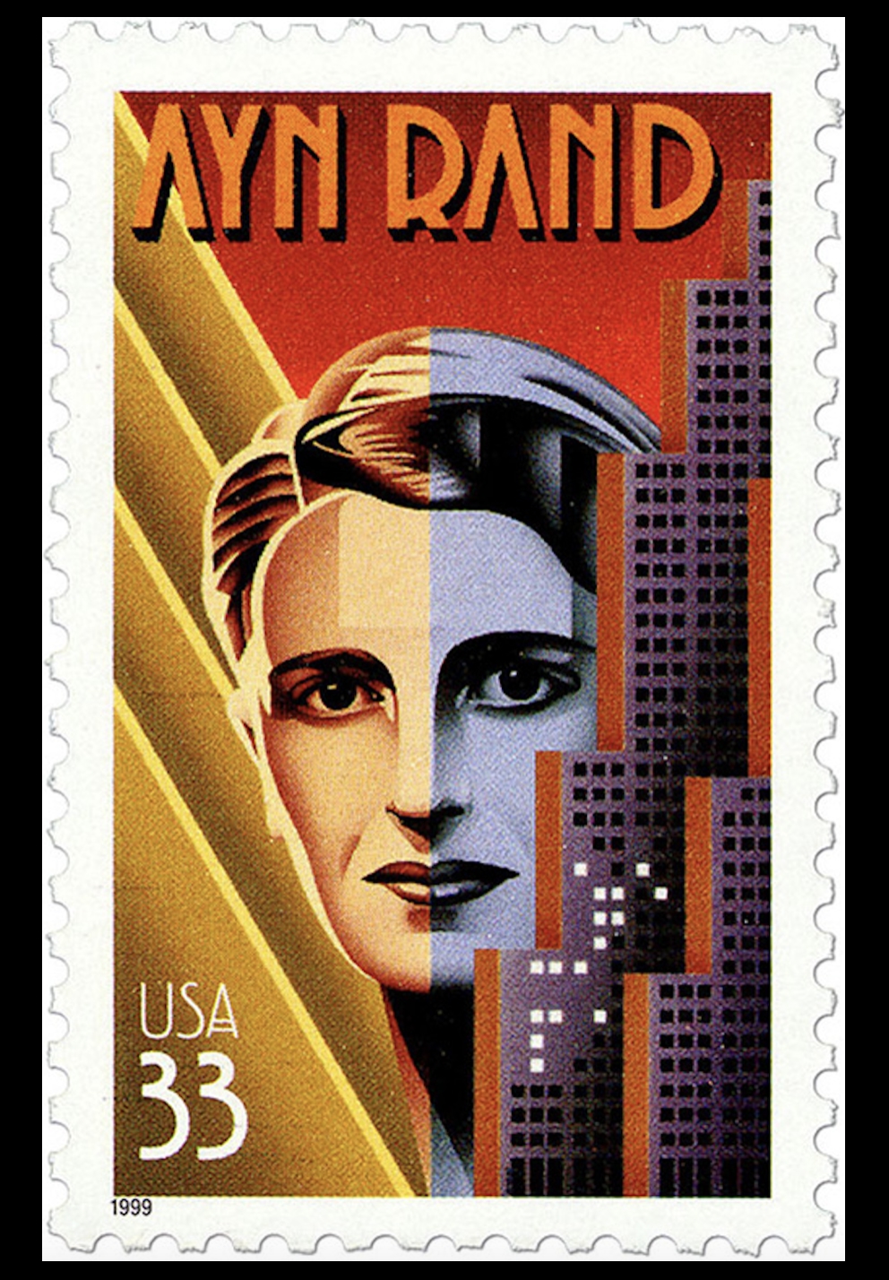 Ayn Rand 33c stamp Famous US women on stamps