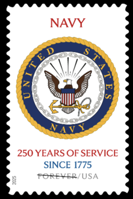 US Navy 250th anniversary forever stamp 2025