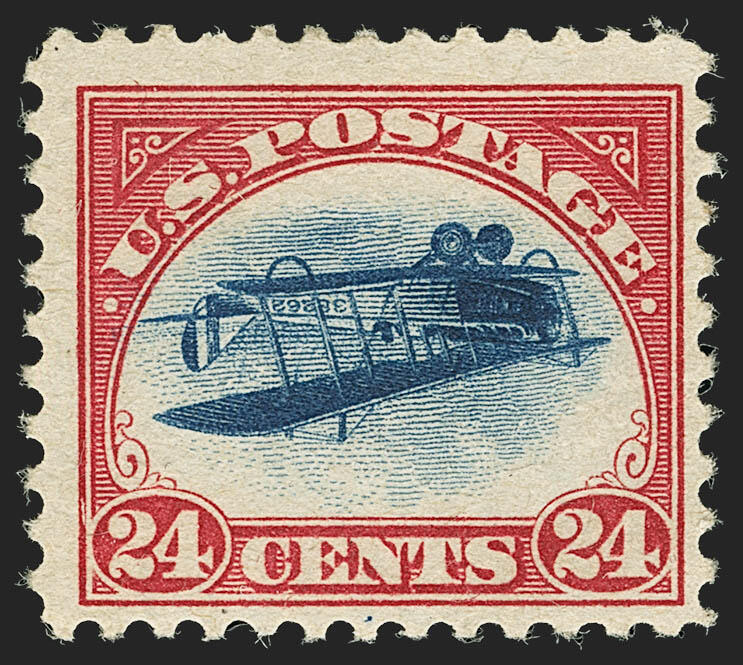 1918, 24c, carmine rose stamp, Inverted Jenny, USA stamp