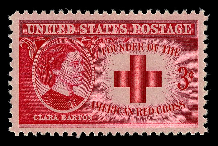 Clara Barton 3c stamps (1948, 1995) USA