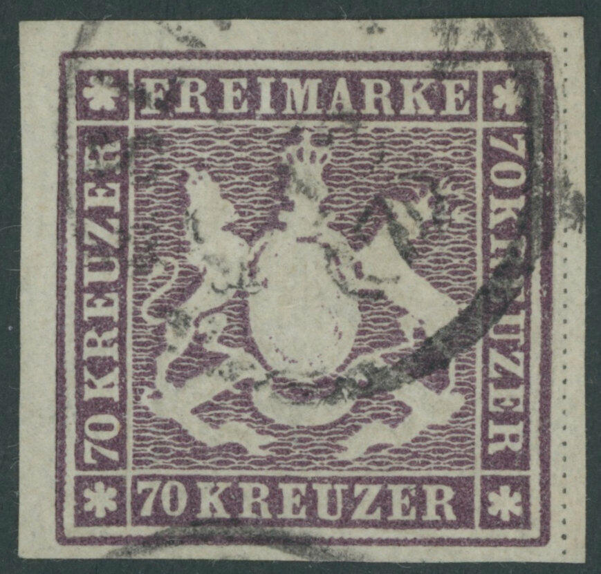Coat of Arms, 70 kr, red violet stamp