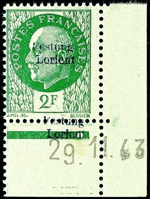Marshal Pétain, 2 fr, green France stamps