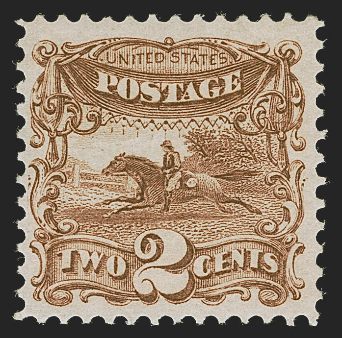 USA, Post Horse and Rider, 1869, re-issue, 2c, brown stamp