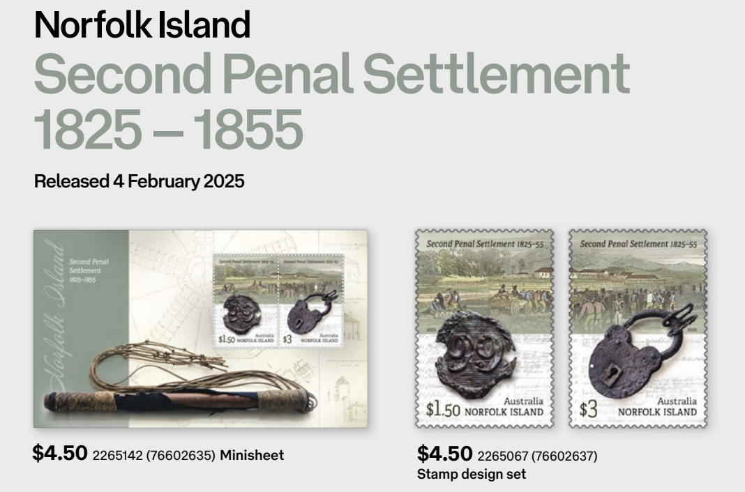 Norfolk Island: Second Penal Settlement — 200 Years stamp series, Australia new stamps 2025