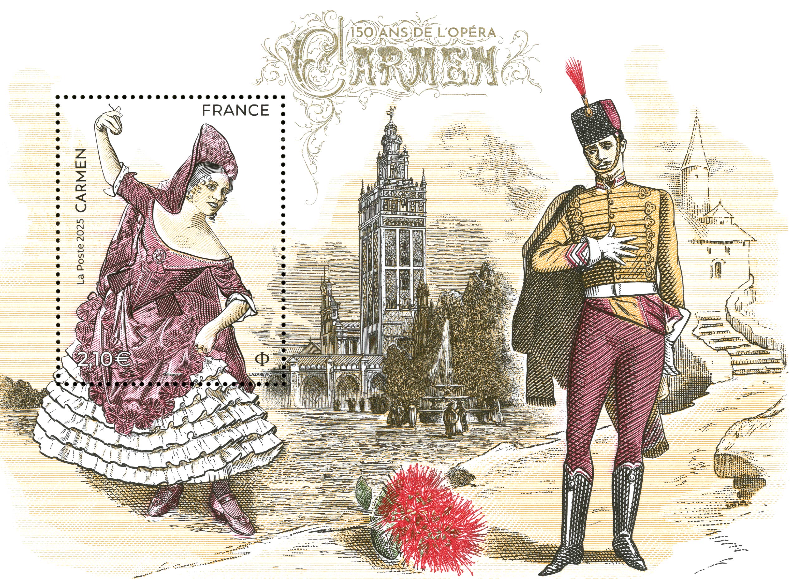 France, Carmen Opera 150th anniversary stamp, new stamps of France 2025 