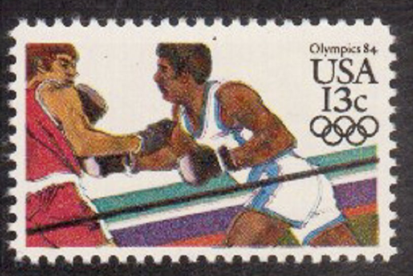 Summer Olympics Los Angeles - Boxing 13c stamp (Scott #2051)