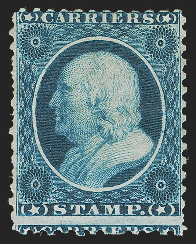  the Franklin Carrier Reprint. Scott LO4, blue