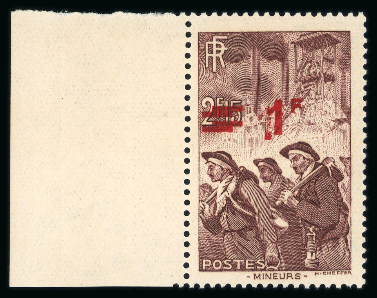 Mineurs, violet brown stamp
