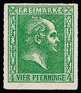 King Frederick William IV, 4 pf, green Germany stamps
