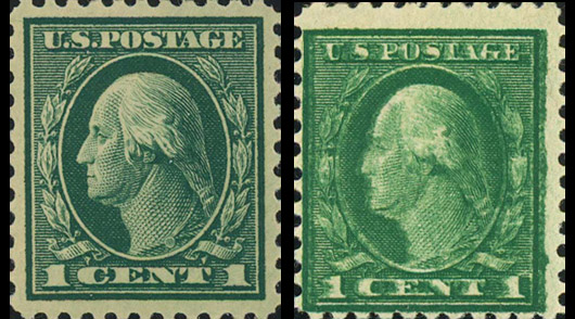 Double impression (Double transfer) error stamps