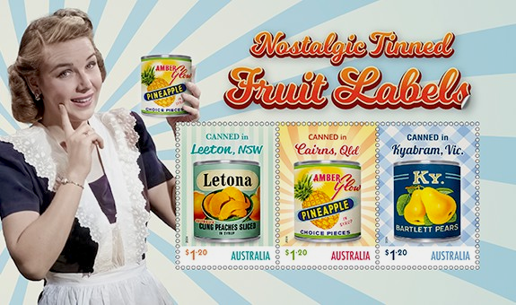 Nostalgic Tinned Fruit Labels Stamps 2024