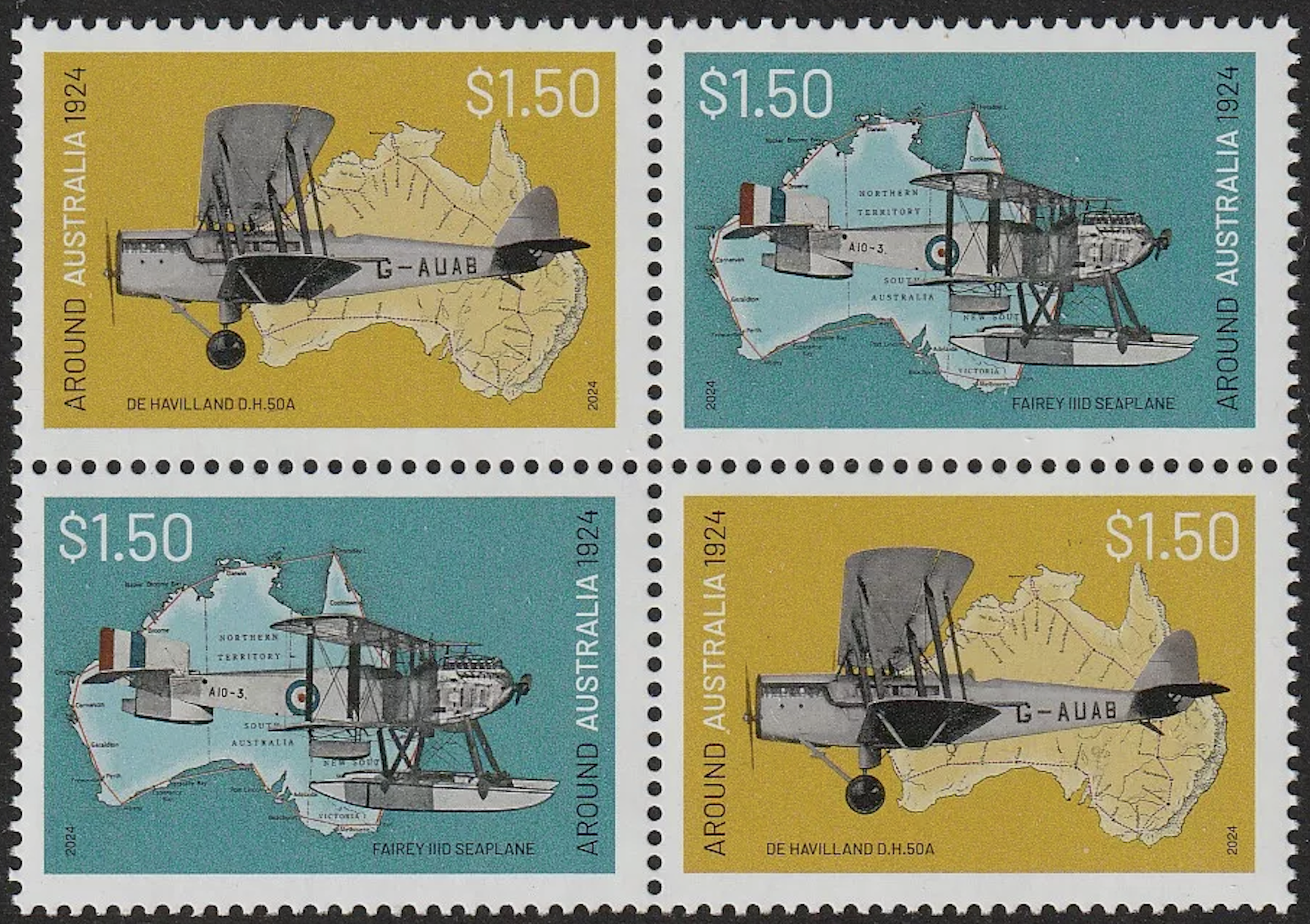 13. Around Australia Flights: 100 Years, New Stamp Australia 2024