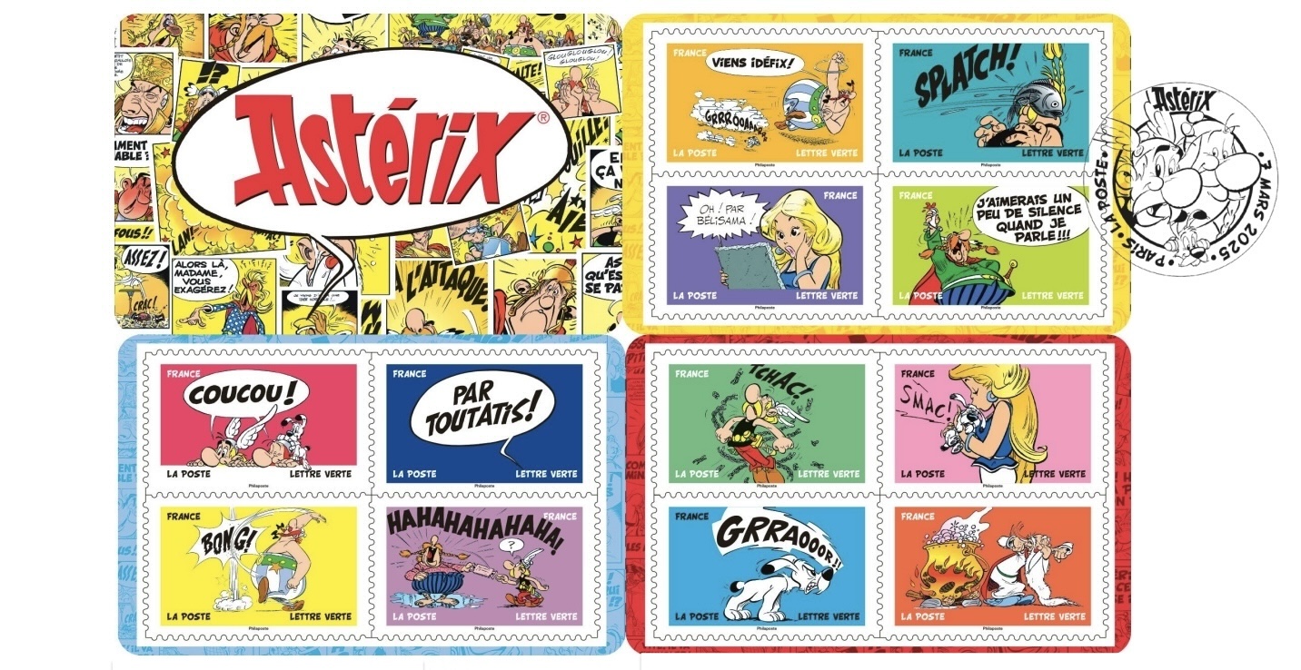 Astérix stamp series, new stamps of France 2025