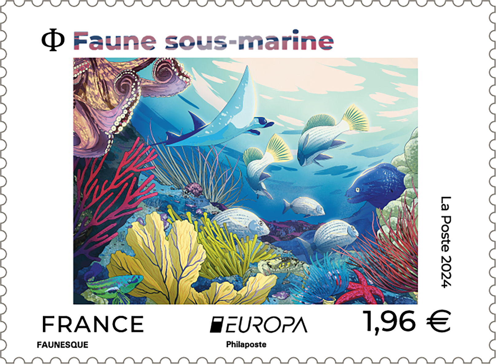 Submarine Fauna stamp France stamps 2024