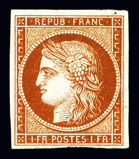 Ceres, 1Fr, dark vermilion stamp