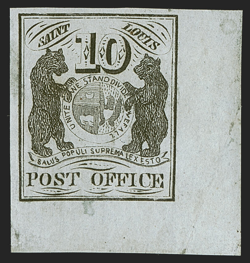 10¢ St. Louis "Bears", unused margin stamp