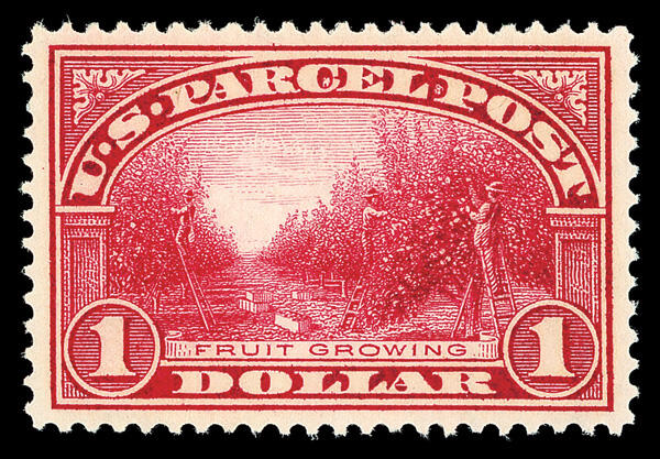Fruit growing, $1, carmine rose, never hinged stamp, USA, 1918