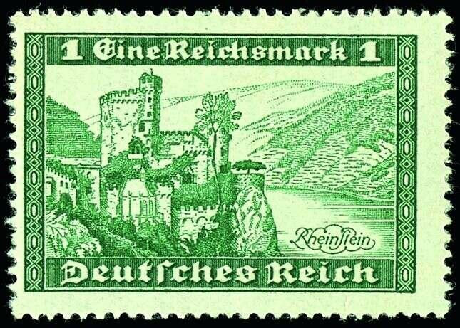 Rheinstein Castle, 1m, green, Germany stamps
