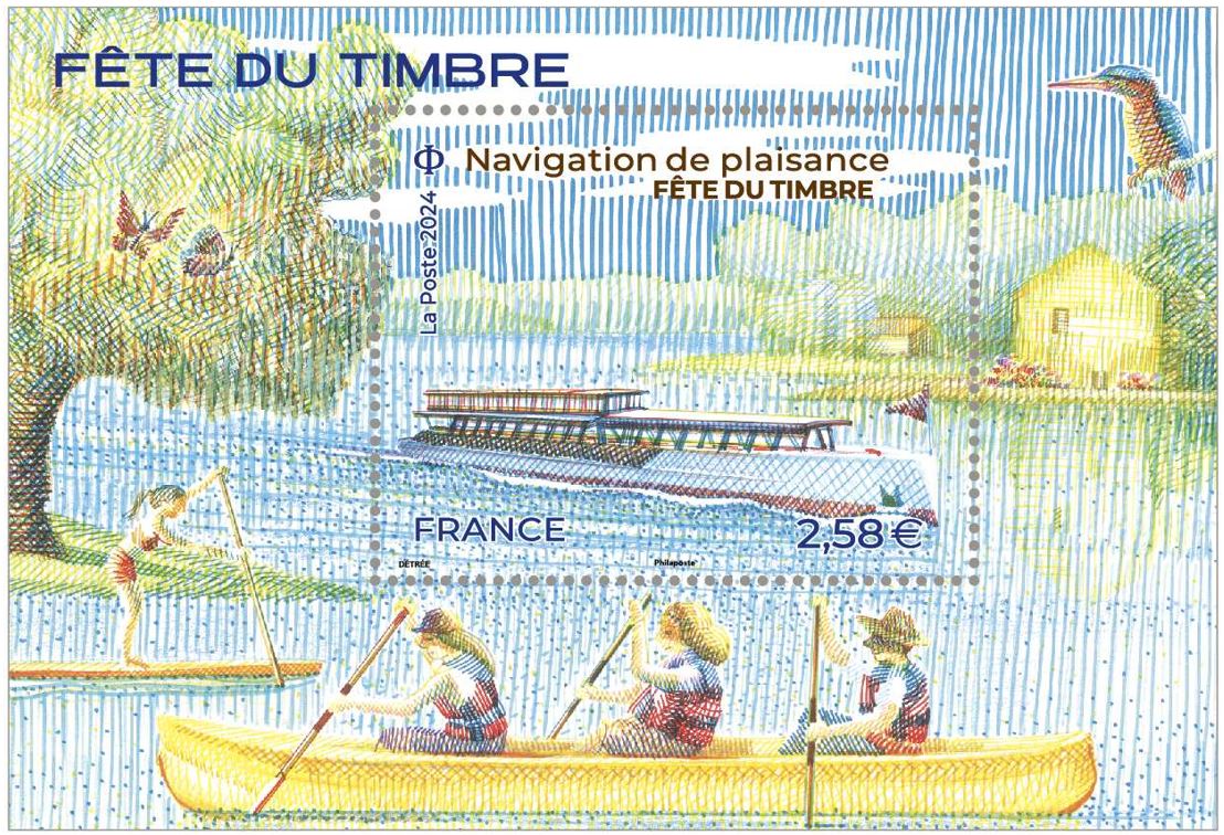 Recreational boating, Navigation de plaisance, New stamps of France, 2024, Stamp Festival, Fête du timbre
