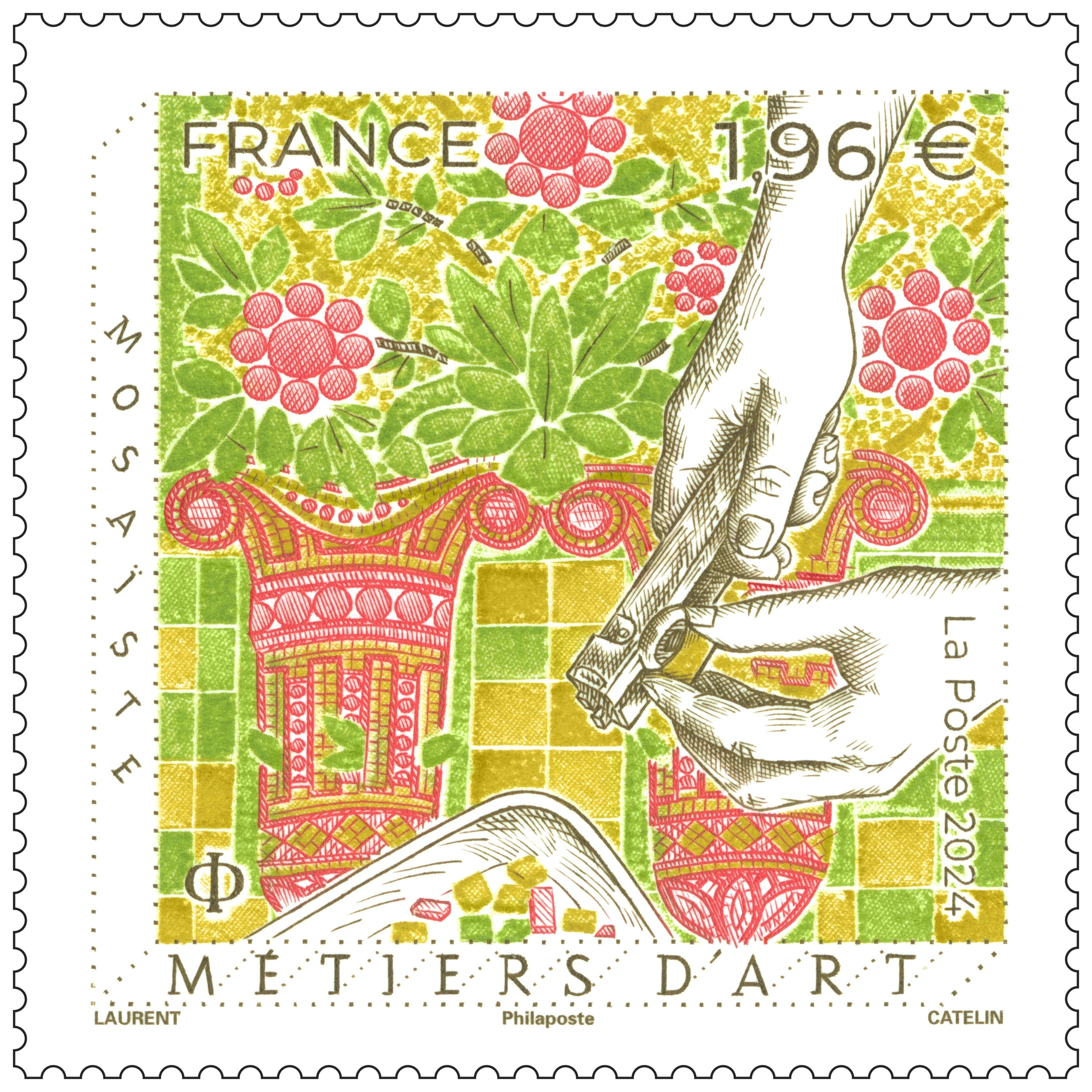 Art Professions, Mosaicist stamp / Métiers d’Art Mosaïste, France 2024 stamp