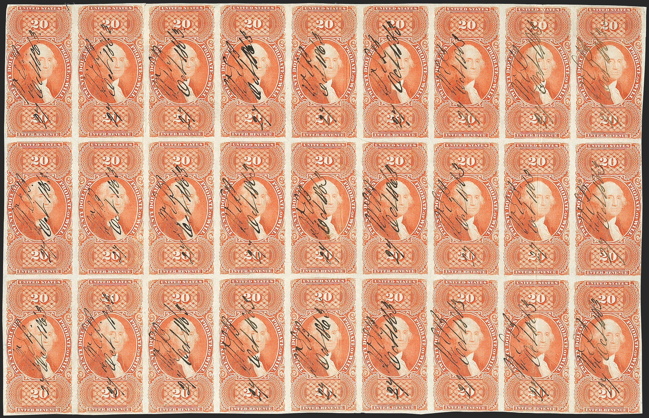  US Revenue — Probate of will stamp 