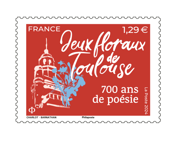 Floral Games, 700 years of poetry stamp, France new stamps 2024