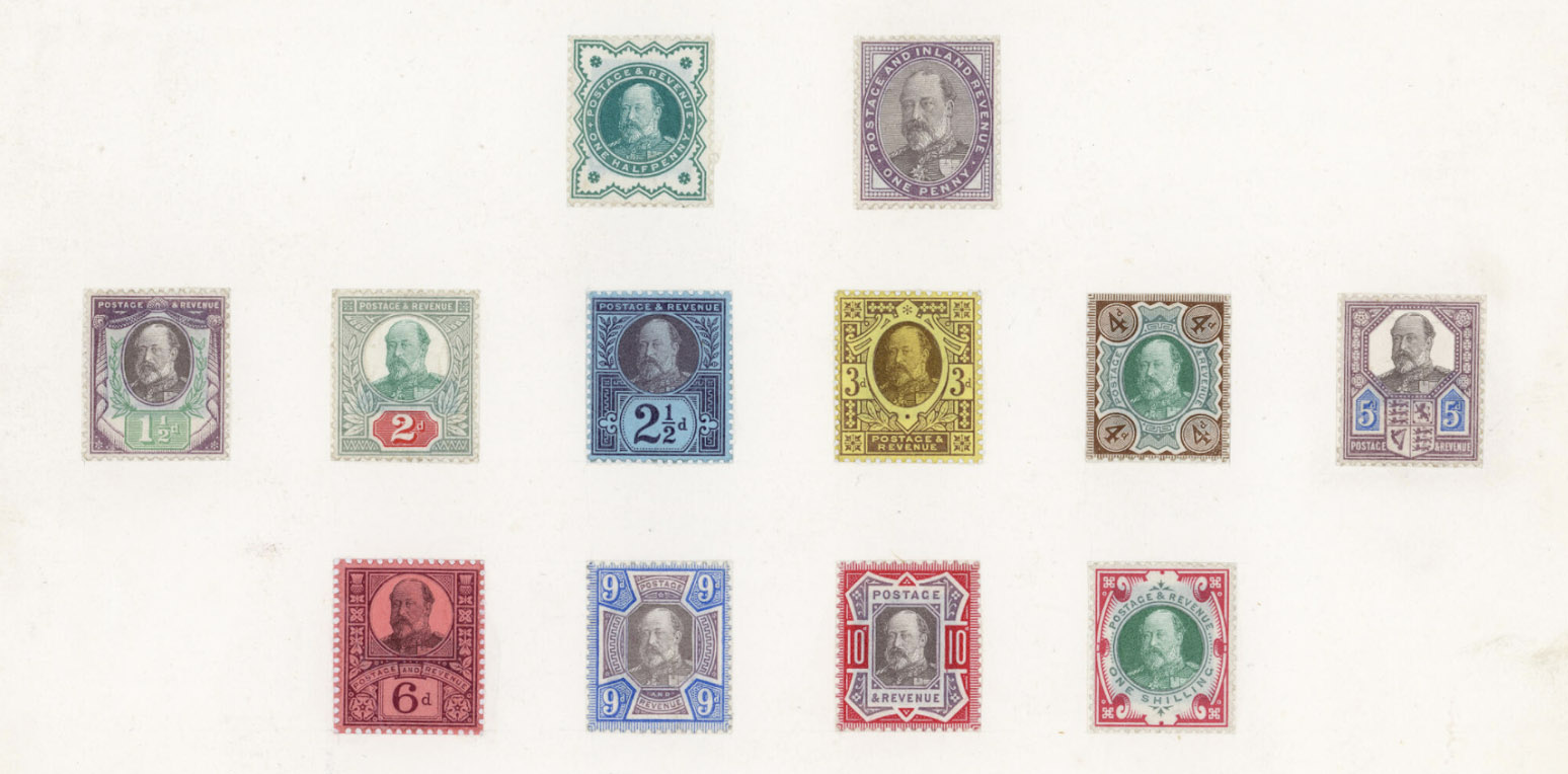 King Edward VII (KEVII) postage stamps