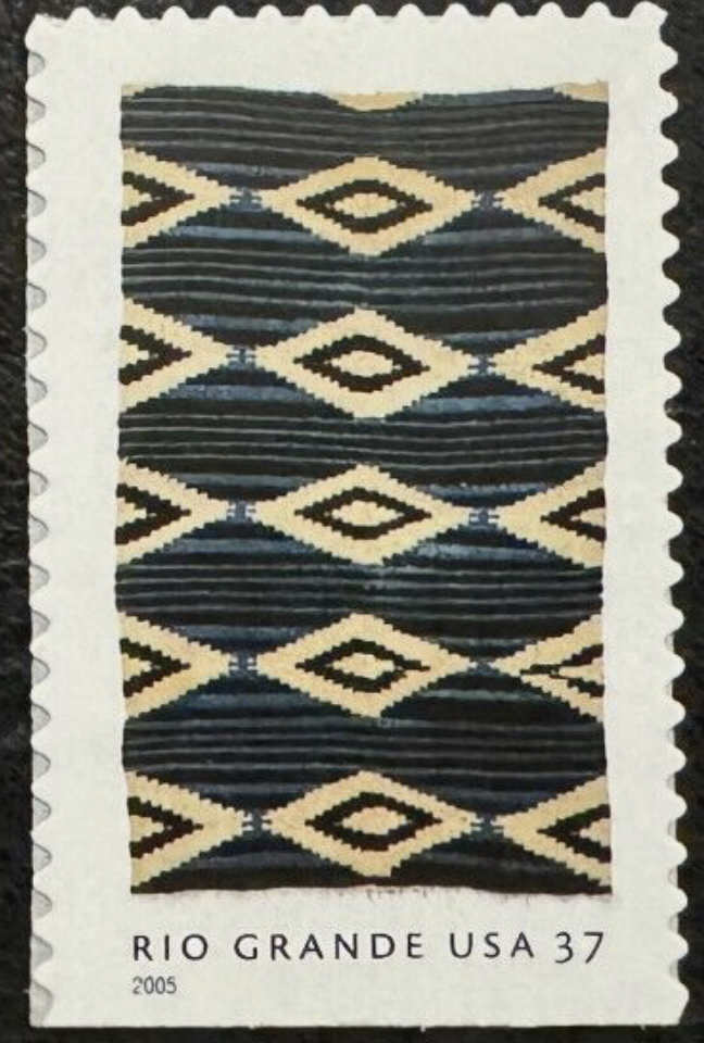 USA, 2005 Rio Grande Blankets - Yellow and Black Diamonds 37c stamp (Scott #3928)