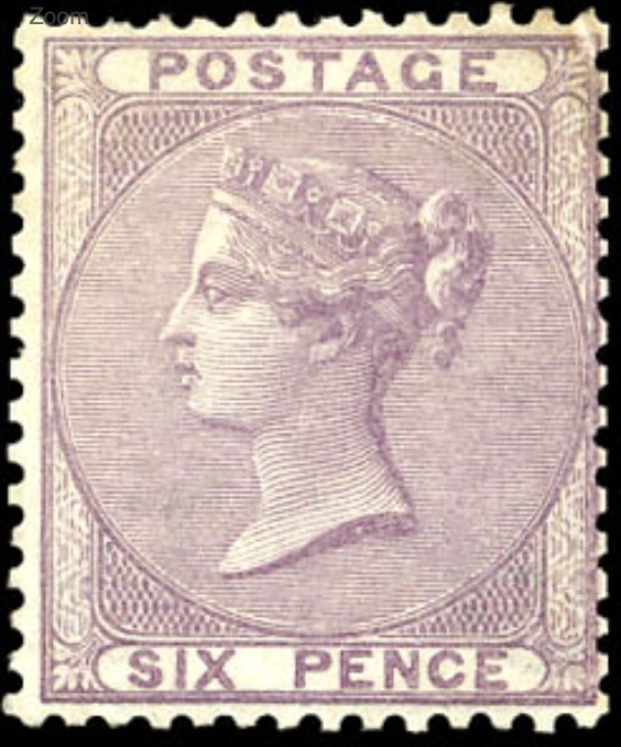 Great Britain, Queen Victoria, 6d deep lilac, Scott #69, 1856