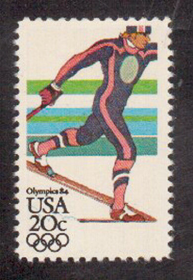 USA, Cross-Country Skiing 20с stamp, Winter Olympics Sarajevo 4-Stamp Series 1984