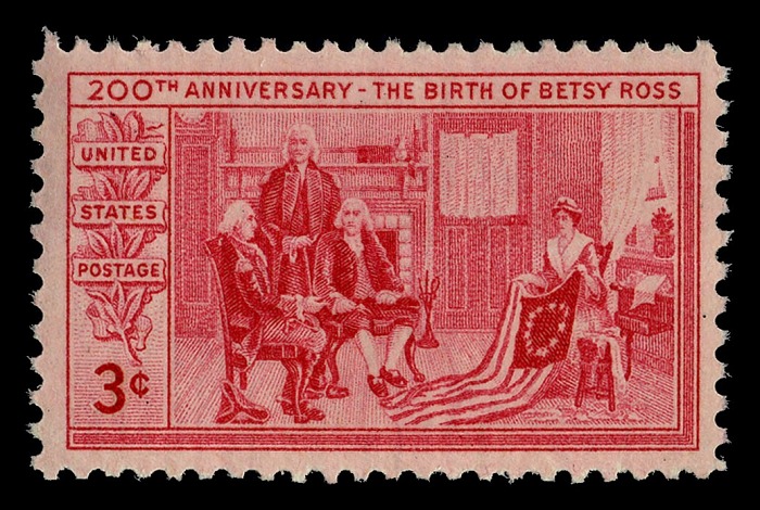 Betsy Ross 3c stamp (1952) USA